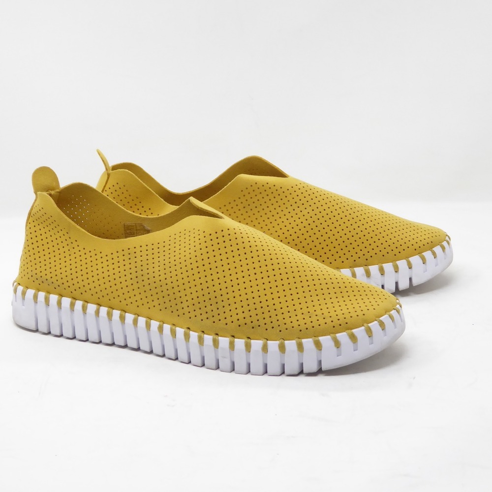 Ilse Jacobsen Hornbaek Yellow Perforated Slip On Shoes Sneakers EU37 - 6.5US